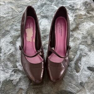 Isaac Mizrahi Women's Croc-Embossed Brown Heels